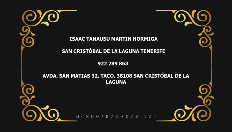 abogado Isaac Tanausu Martin Hormiga en la localidad de San Cristóbal de La Laguna