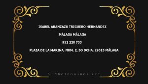 abogado Isabel Aranzazu Triguero Hernandez en la localidad de Málaga