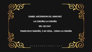 abogado Isabel Ascension Gil Sanchez en la localidad de La Coruña