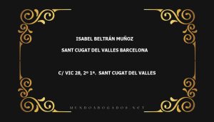 abogado Isabel Beltrán Muñoz en la localidad de Sant Cugat del Valles