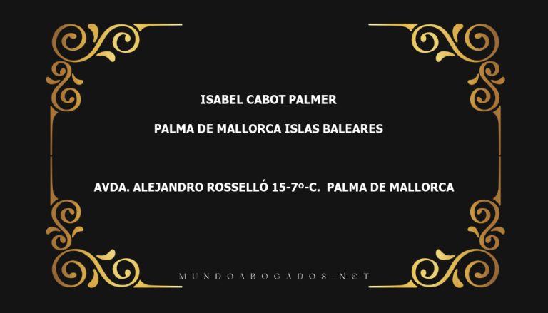 abogado Isabel Cabot Palmer en la localidad de Palma de Mallorca