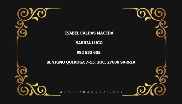 abogado Isabel Caldas Maceda en la localidad de Sarria