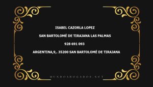 abogado Isabel Cazorla Lopez en la localidad de San Bartolomé de Tirajana