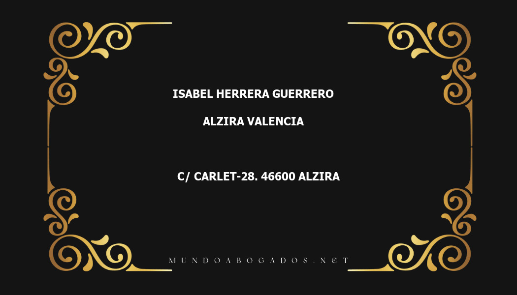 abogado Isabel Herrera Guerrero en la localidad de Alzira