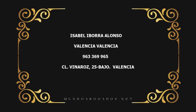 abogado Isabel Iborra Alonso en la localidad de Valencia