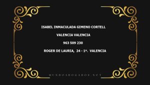 abogado Isabel Inmaculada Gimeno Cortell en la localidad de Valencia