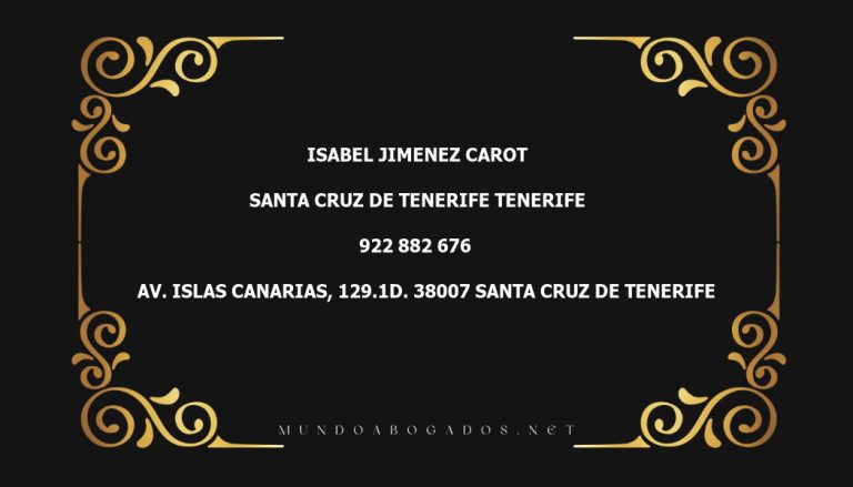 abogado Isabel Jimenez Carot en la localidad de Santa Cruz de Tenerife