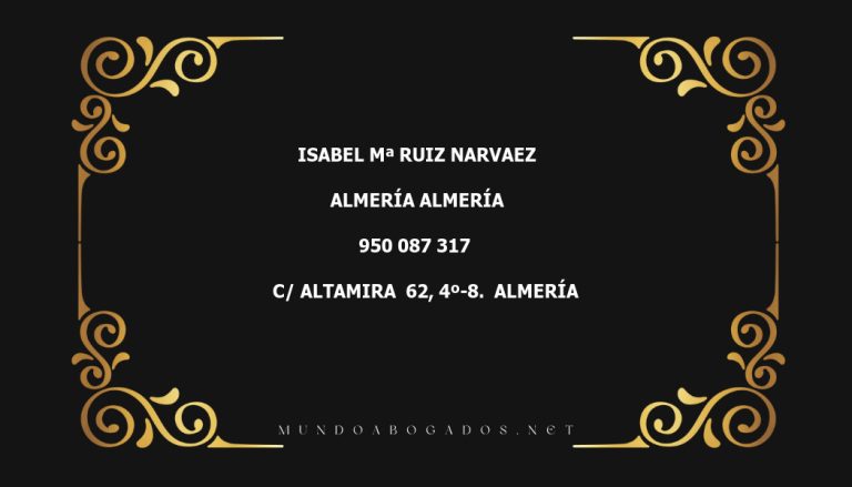 abogado Isabel Mª Ruiz Narvaez en la localidad de Almería