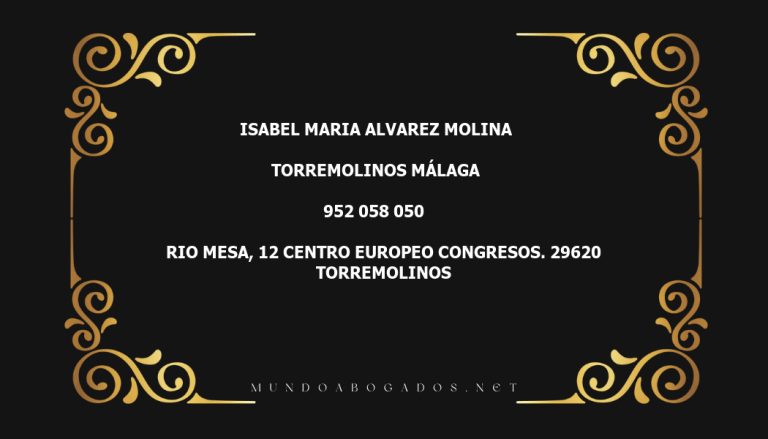 abogado Isabel Maria Alvarez Molina en la localidad de Torremolinos