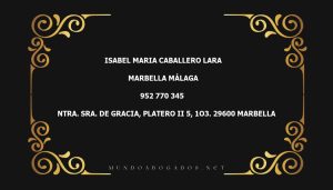 abogado Isabel Maria Caballero Lara en la localidad de Marbella