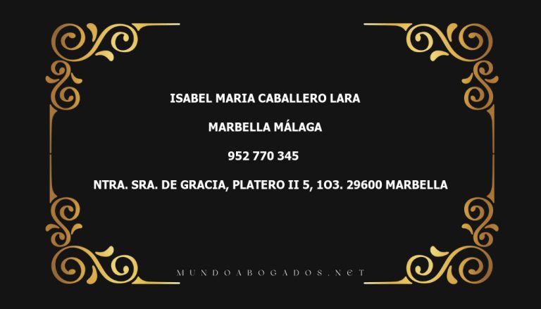 abogado Isabel Maria Caballero Lara en la localidad de Marbella