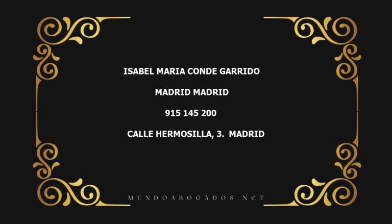 abogado Isabel Maria Conde Garrido en la localidad de Madrid