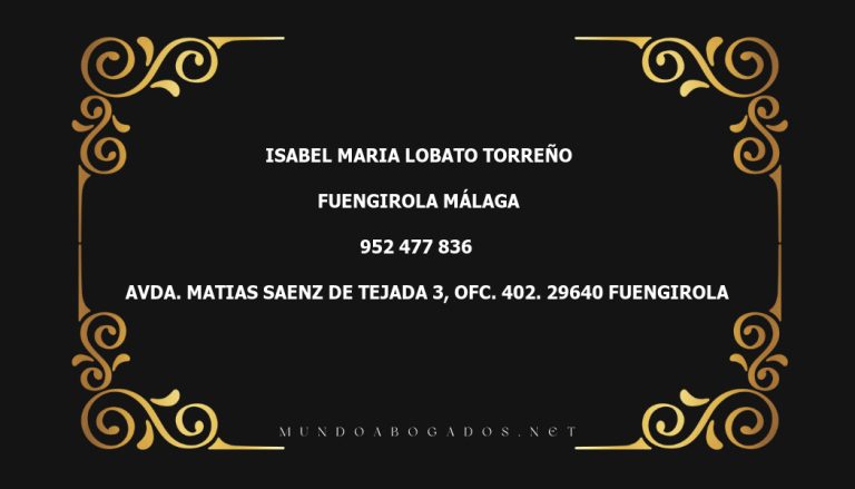 abogado Isabel Maria Lobato Torreño en la localidad de Fuengirola