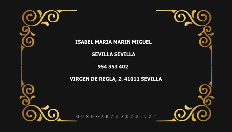 abogado Isabel Maria Marin Miguel en la localidad de Sevilla