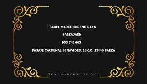 abogado Isabel Maria Moreno Raya en la localidad de Baeza