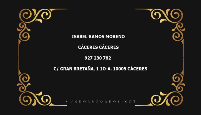 abogado Isabel Ramos Moreno en la localidad de Cáceres