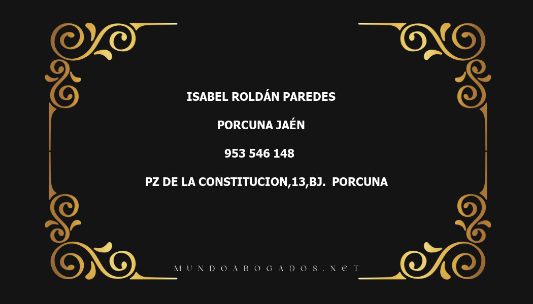 abogado Isabel Roldán Paredes en la localidad de Porcuna