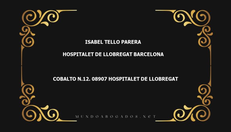 abogado Isabel Tello Parera en la localidad de Hospitalet de Llobregat