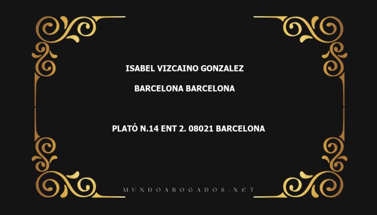 abogado Isabel Vizcaino Gonzalez en la localidad de Barcelona