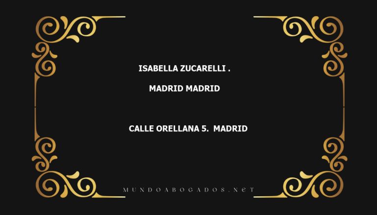 abogado Isabella Zucarelli . en la localidad de Madrid