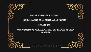 abogado Isaias Gonzalez Gordillo en la localidad de Las Palmas de Gran Canaria