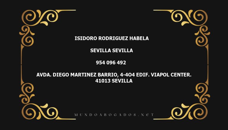 abogado Isidoro Rodriguez Habela en la localidad de Sevilla