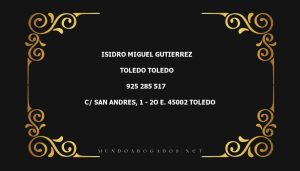 abogado Isidro Miguel Gutierrez en la localidad de Toledo