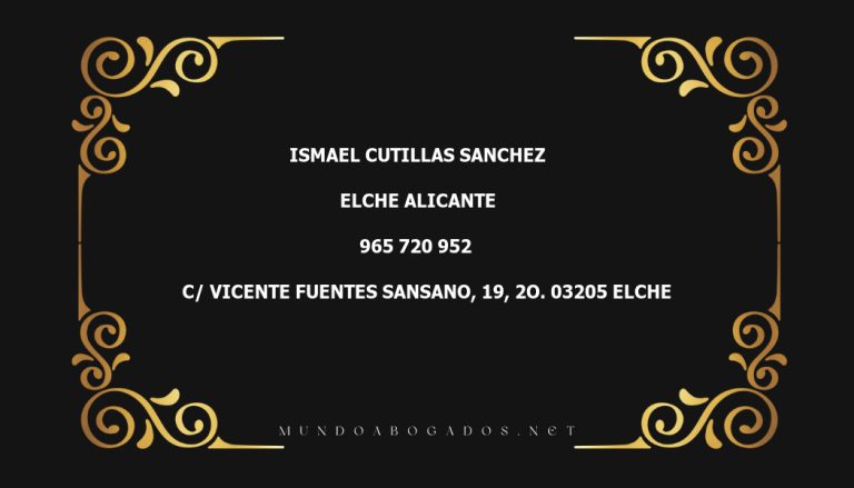 abogado Ismael Cutillas Sanchez en la localidad de Elche