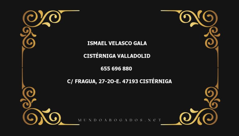 abogado Ismael Velasco Gala en la localidad de Cistérniga