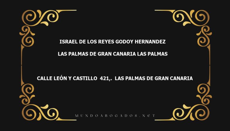 abogado Israel De Los Reyes Godoy Hernandez en la localidad de Las Palmas de Gran Canaria