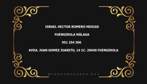 abogado Israel Hector Romero Megias en la localidad de Fuengirola