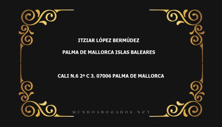 abogado Itziar López Bermúdez en la localidad de Palma de Mallorca