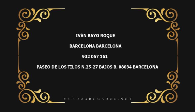 abogado Iván Bayo Roque en la localidad de Barcelona