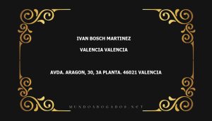 abogado Ivan Bosch Martinez en la localidad de Valencia