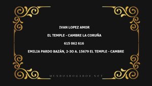 abogado Ivan Lopez Amor en la localidad de El Temple - Cambre