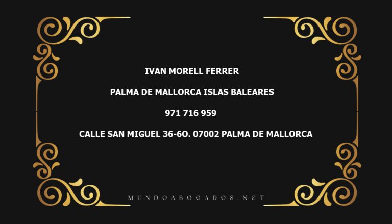 abogado Ivan Morell Ferrer en la localidad de Palma de Mallorca