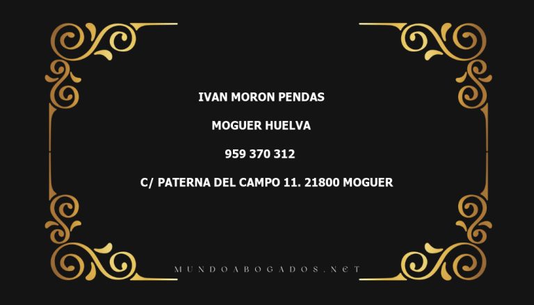 abogado Ivan Moron Pendas en la localidad de Moguer