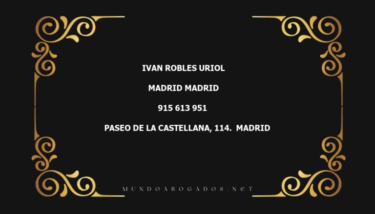 abogado Ivan Robles Uriol en la localidad de Madrid