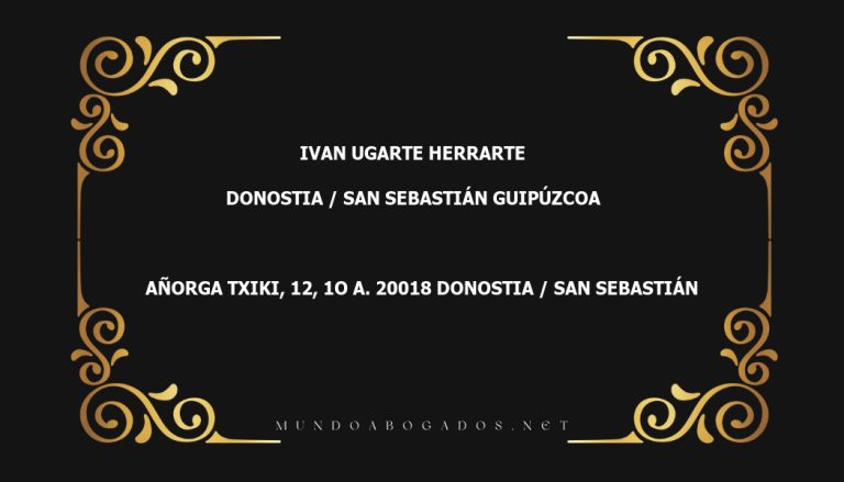 abogado Ivan Ugarte Herrarte en la localidad de Donostia / San Sebastián