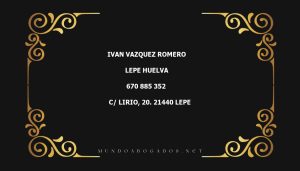 abogado Ivan Vazquez Romero en la localidad de Lepe