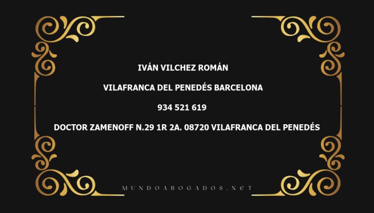 abogado Iván Vilchez Román en la localidad de Vilafranca del Penedés