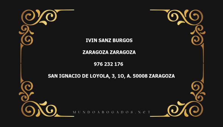 abogado Ivin Sanz Burgos en la localidad de Zaragoza