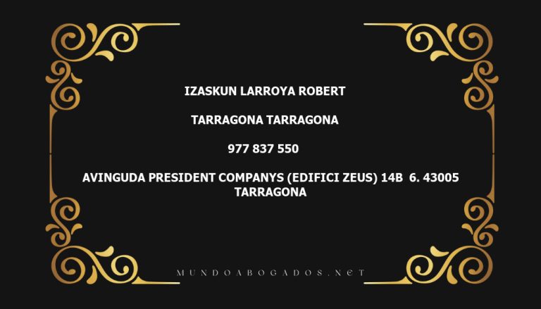 abogado Izaskun Larroya Robert en la localidad de Tarragona