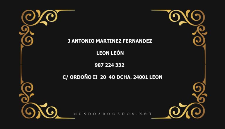 abogado J Antonio Martinez Fernandez en la localidad de Leon