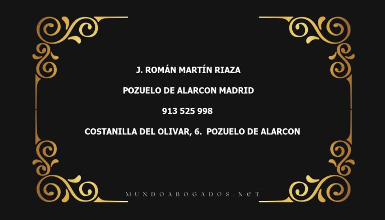 abogado J. Román Martín Riaza en la localidad de Pozuelo de Alarcon