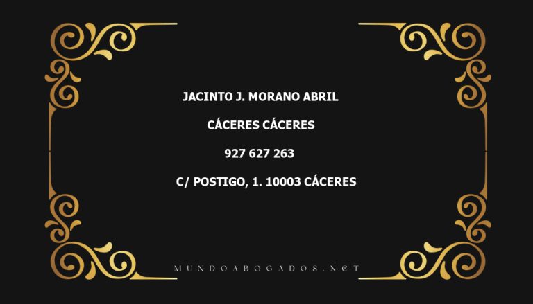 abogado Jacinto J. Morano Abril en la localidad de Cáceres