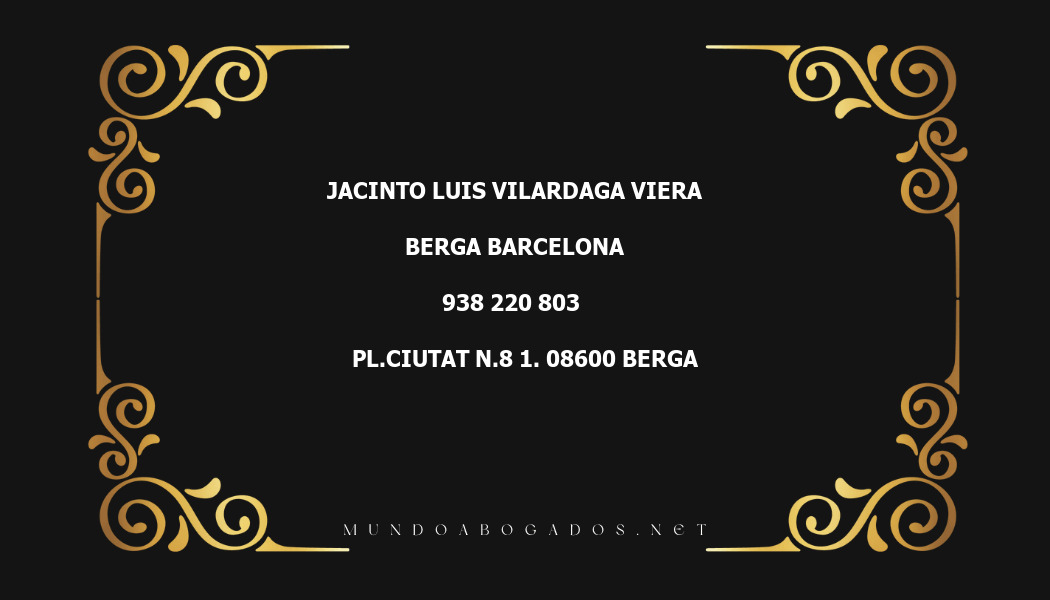 abogado Jacinto Luis Vilardaga Viera en la localidad de Berga