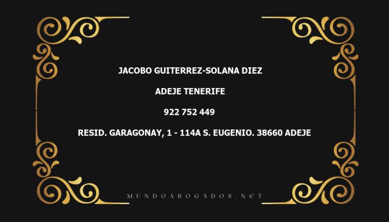 abogado Jacobo Guiterrez-Solana Diez en la localidad de Adeje