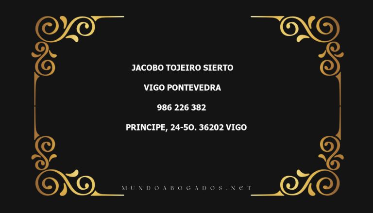 abogado Jacobo Tojeiro Sierto en la localidad de Vigo