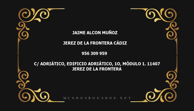 abogado Jaime Alcon Muñoz en la localidad de Jerez de la Frontera